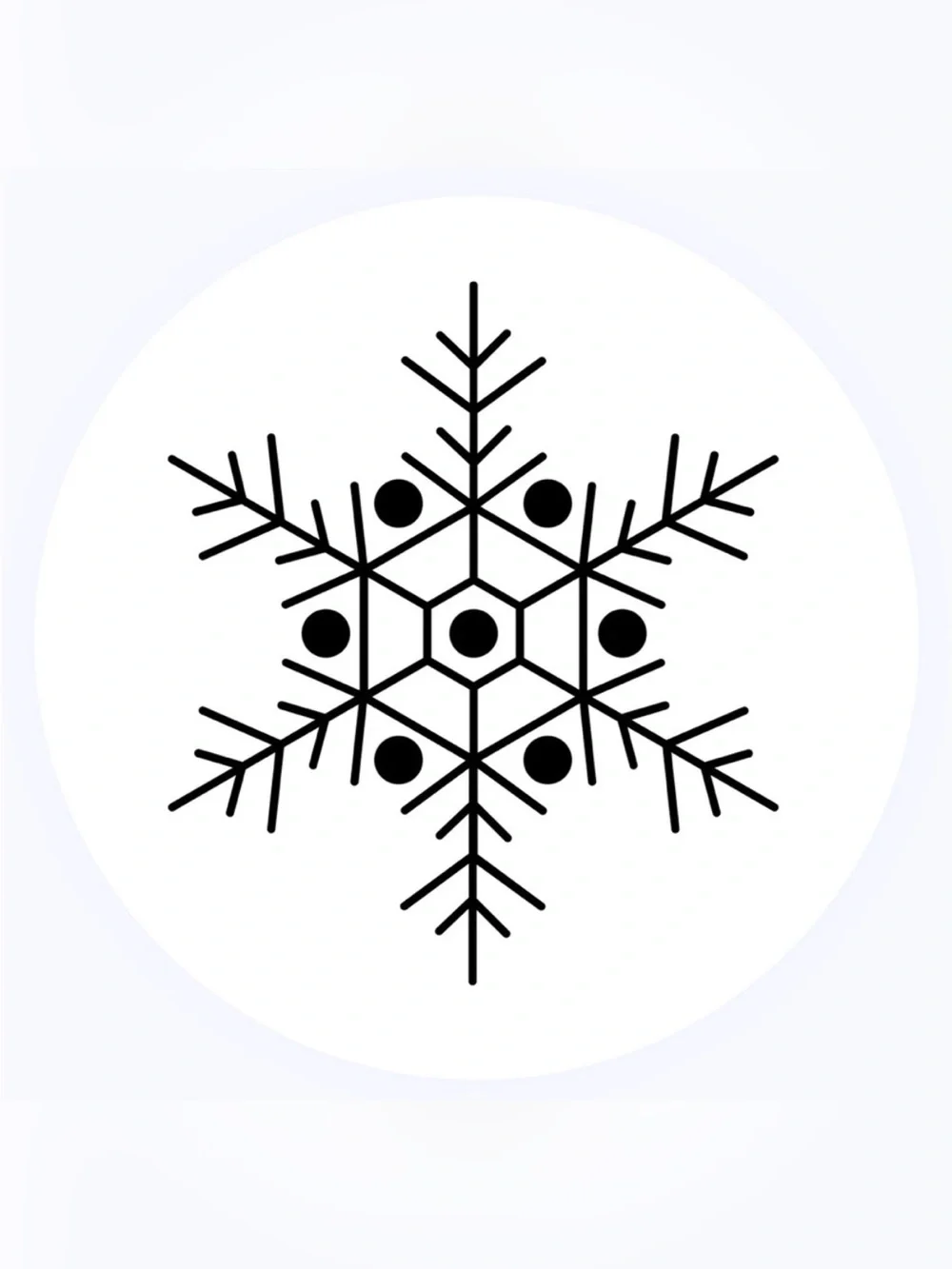 30 STICKERS - 2” ROUND - SNOWFLAKE